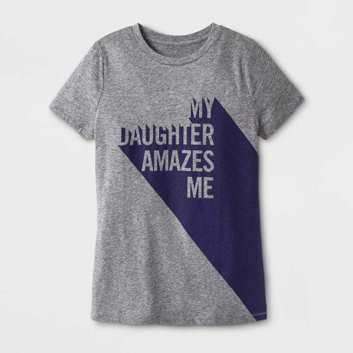 Shinsung Tongsang Women's Short Sleeve My Daughter Amazes Me Graphic T-shirt - Gray