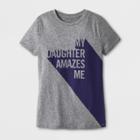 Shinsung Tongsang Women's Short Sleeve My Daughter Amazes Me Graphic T-shirt - Gray