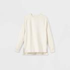 Women's Crewneck Fleece Tunic Sweatshirt - Universal Thread Cream