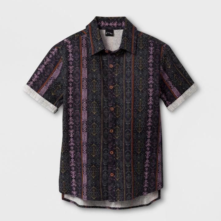 Boys' Short Sleeve Button-down Shirt - Art Class Gray