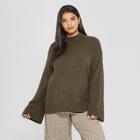 Women's Plus Size Long Wide Sleeve Pullover Sweater - Who What Wear Olive (green) X