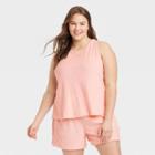 Women's Plus Size Terry Tank Top - A New Day Blush