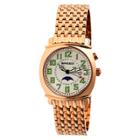 Men's Breed Ray Stainless Steel Bracelet Watch With Moon Phase-rose Gold/silver, Rose Gold