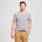 Men's Standard Fit Short Sleeve Crew Striped T-shirt - Goodfellow & Co Gray