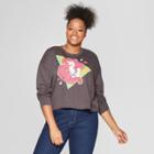 Women's Disney Princess Little Mermaid Plus Size Long Sleeve Graphic T-shirt (juniors') - Black