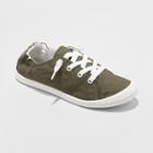 Women's Mad Love Lennie Flexible Bottom Lace Up Canvas Sneakers - Olive (green)