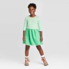 Girls' Stripe Tulle Dress - Cat & Jack Green Xs, Girl's,