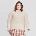 Women's Plus Size Long Sleeve Crewneck Pullover Sweater - Universal Thread Cream 2x, Size: