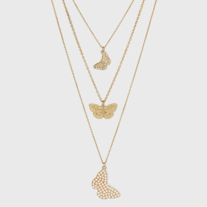 Sugarfix By Baublebar Gold Butterfly Layered Necklace - Gold