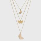 Sugarfix By Baublebar Gold Butterfly Layered Necklace - Gold