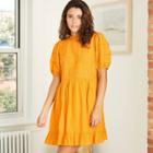 Women's Puff Short Sleeve Eyelet Dress - Universal Thread Yellow