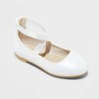 Toddler Girls' Trinity Slip-on Zipper Ballet Flats - Cat & Jack White