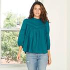 Women's 3/4 Sleeve Prairie Shirt - Universal Thread Blue