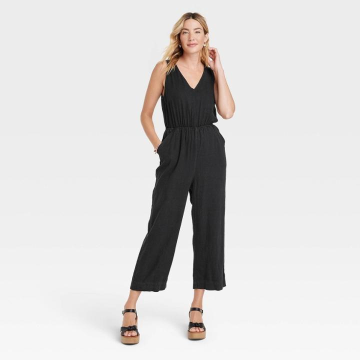 Women's Sleeveless Jumpsuit - Universal Thread Black