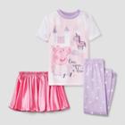Toddler Girls' 2pc Peppa Pig Once Upon A Dream Snug Fit Pajama Set With Satin Tutu - Purple