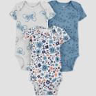 Carter's Just One You Baby Girls' 3pk Floral Bodysuit - Navy