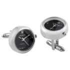 Peugeot Watches Peugeot Men's 14k Gold Plated Cuff Link Real Working Face Watch - Black/silver