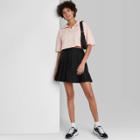 Women's Woven Tennis Mini A-line Skirt - Wild Fable Black