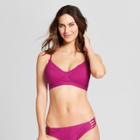 Women's Ribbed Bralette Bikini Top - Mossimo Thistle Pink D/dd Cup