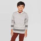 Boys' Long Sleeve Hooded Sweater - Cat & Jack Gray L, Boy's,