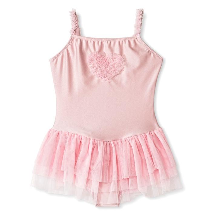 Danz N Motion By Danshuz Danz N Motion Girls' Heart Activewear Leotard Dress - Pink