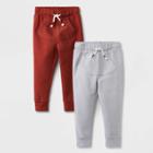 Toddler Boys' 2pk Ottoman Knit Jogger Pull-on Pants - Cat & Jack Gray