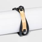 Faux Leather Wrap Bracelet - Universal Thread Black