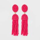 Sugarfix By Baublebar Polished Beaded Tassel Earrings - Coral Pink
