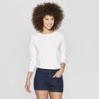 Women's Long Sleeve T-shirt With Rounded Hem - Universal Thread White