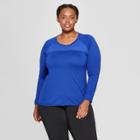 Women's Plus Size Long Sleeve Run T-shirt - C9 Champion Cobalt Blue