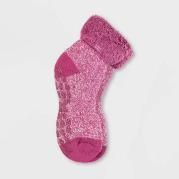 Always Warm By Heat Holders Women's Warmest Lounge Socks With Grippers - Pink