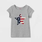 Toddler Girls' Adaptive Star Short Sleeve T-shirt - Cat & Jack Heather Gray