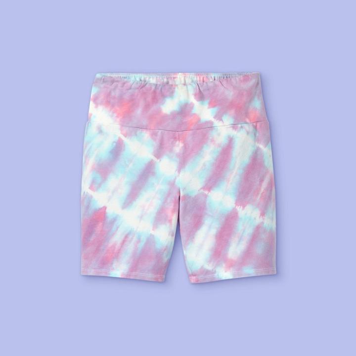 Girls' Tie-dye Bike Shorts - More Than Magic Pink/blue