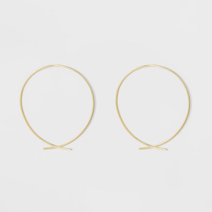 Target Gold Plated Open Wire Hoop Earrings 14kt - A New Day Yellow,