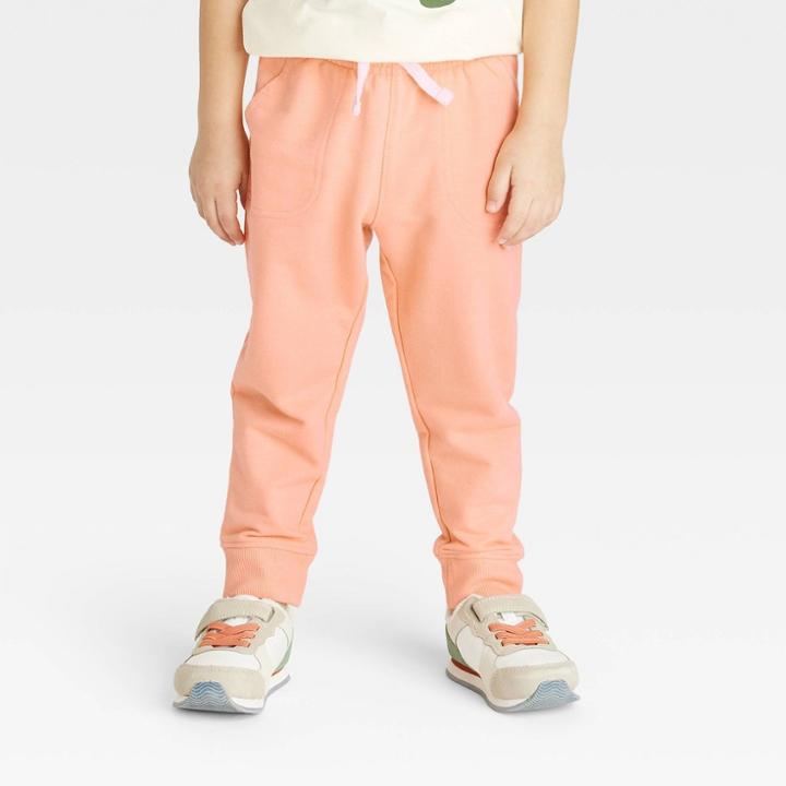 Toddler Boys' French Terry Pull-on Jogger Pants - Cat & Jack Peach Orange