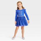 Toddler Girls' 'shine Bright' Hanukkah Long Sleeve Glitter Tutu Dress - Cat & Jack Blue