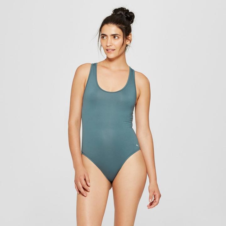 Target Women's Comfort Layered Mesh Back Bodysuit - Joylab Mediterranean Blue