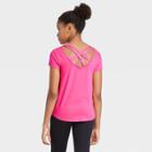 Petitegirls' Short Sleeve Criss Cross Back T-shirt - All In Motion Fuchsia Xs, Girl's, Pink
