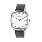 Simplify The 3500 Men's Leather-band Watch - Silver/charcoal, Black Heather