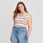 Women's Plus Size Striped Scoop Neck Tank Top - Universal Thread 1x, Women's, Size: 1xl,