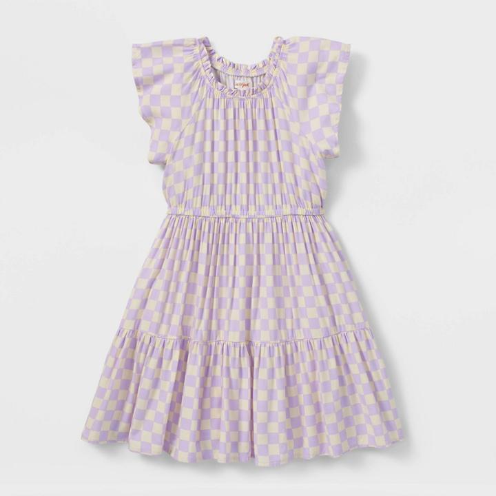 Girls' Short Sleeve Challis Dress - Cat & Jack Lilac