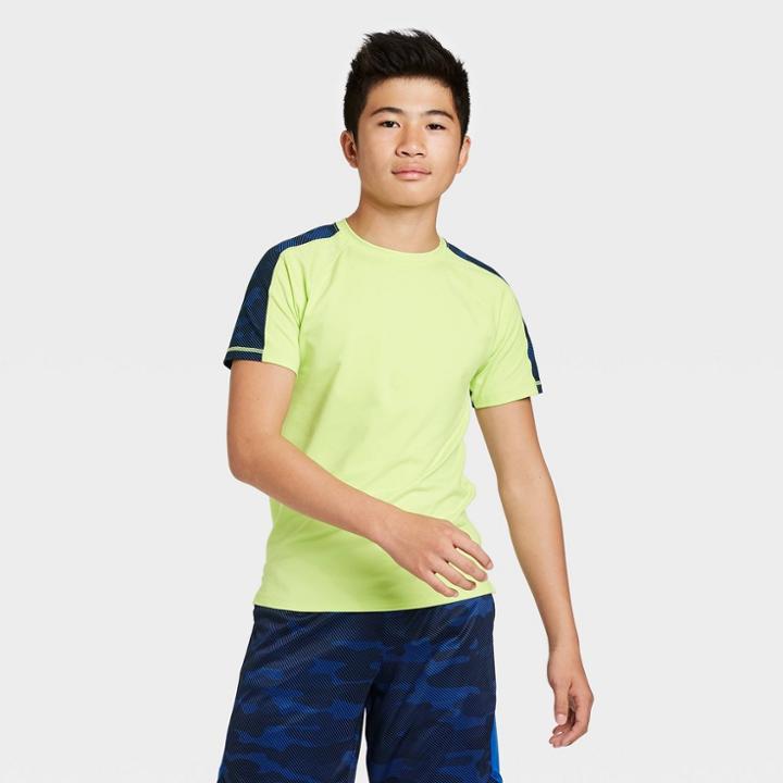 Petiteboys' Short Sleeve Soft Gym T-shirt - All In Motion Lime Yellow Xs, Boy's, Green Yellow