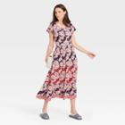 Women's Short Sleeve Shift Dress - Knox Rose Navy Floral Xs, Blue Floral