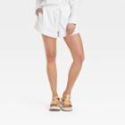 Women's Mid-rise Linen Pull-on Shorts - Universal Thread White