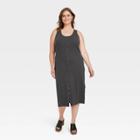 Women's Plus Size Sleeveless Button-front Knit Bodycon Dress - Universal Thread Gray