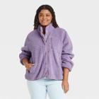 Women's Plus Size Faux Fur Sherpa Jacket - Universal Thread Violet