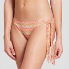 Women's Sun Coast Cheeky Tassel Side Bikini Bottom - Shade & Shore Pink Chevron