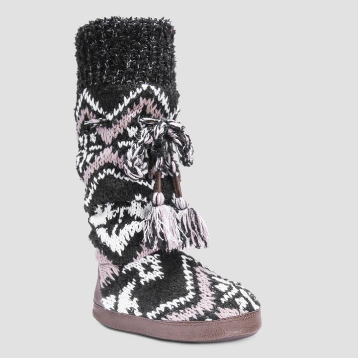 Women's Angie Muk Luks Bootie Slippers Black -