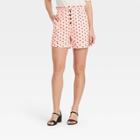 Women's Polka Dot High-waisted Shorts - Who What Wear Pink