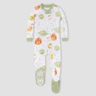 Burt's Bees Baby Baby Boys' 2pc Watercolor Galaxy Snug Fit Footed Pajama - Light Green